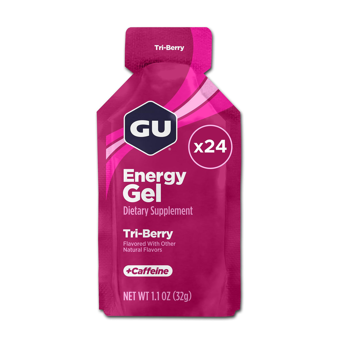 GU Energy Original Energy Gel, Tri Berry, 24 Count