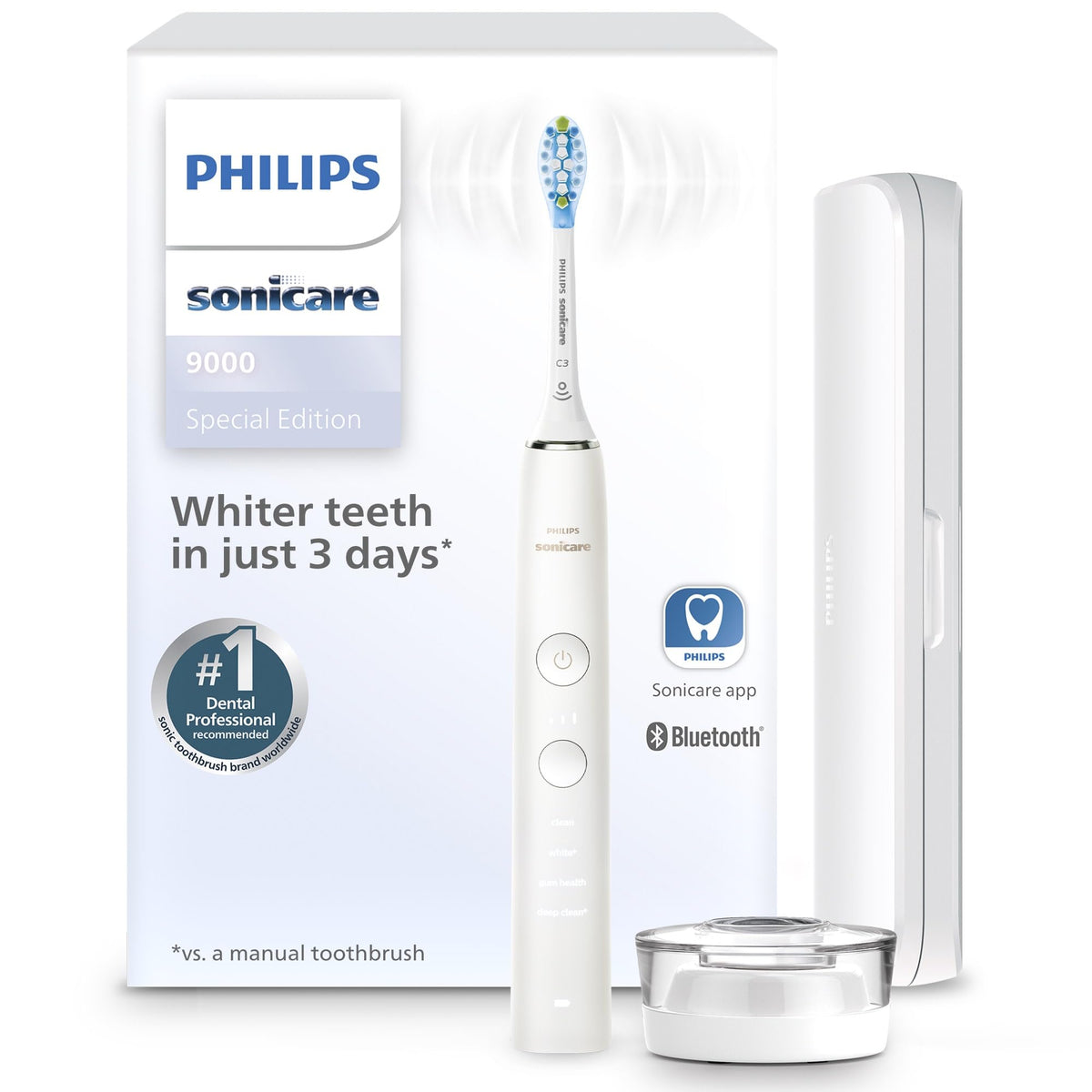 Philips Sonicare DiamondClean 9000 Toothbrush, White (HX9911/93)