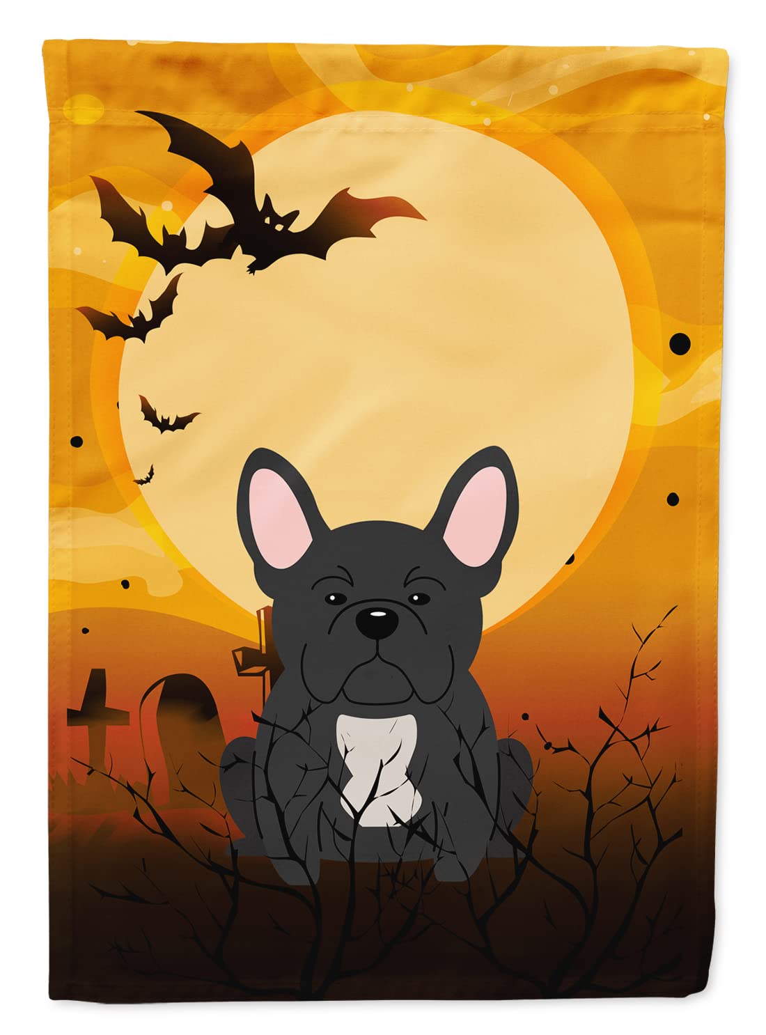 Caroline's Treasures BB4280GF Halloween French Bulldog Black Flag Garden Size