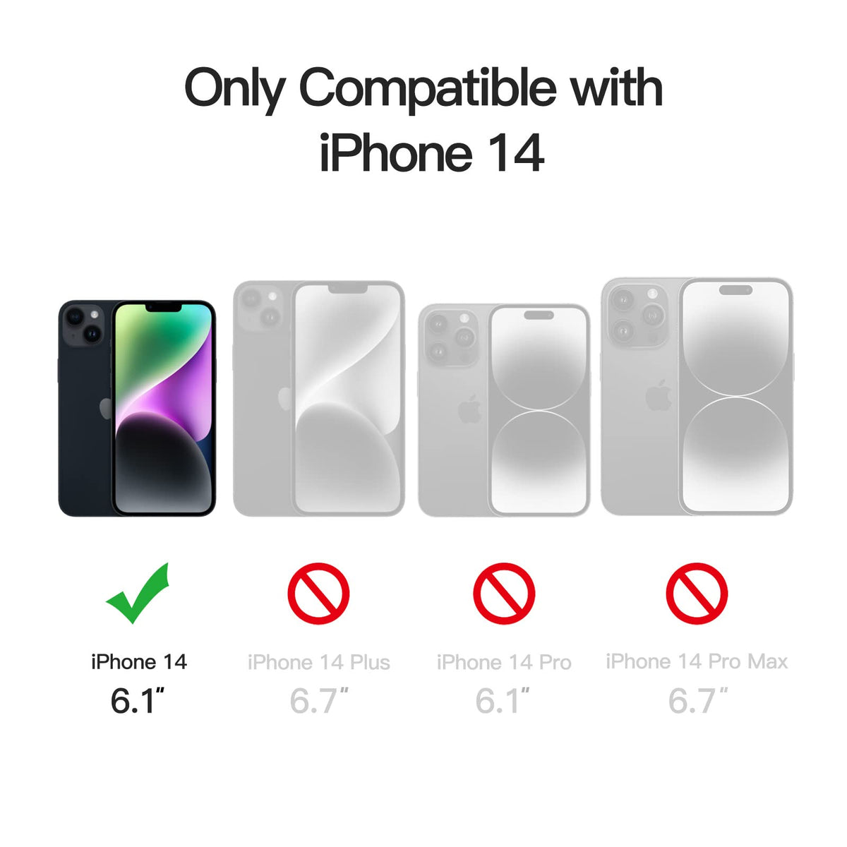 JETech Magnetic Case for iPhone 14, 6.1-Inch, MagSafe, Black