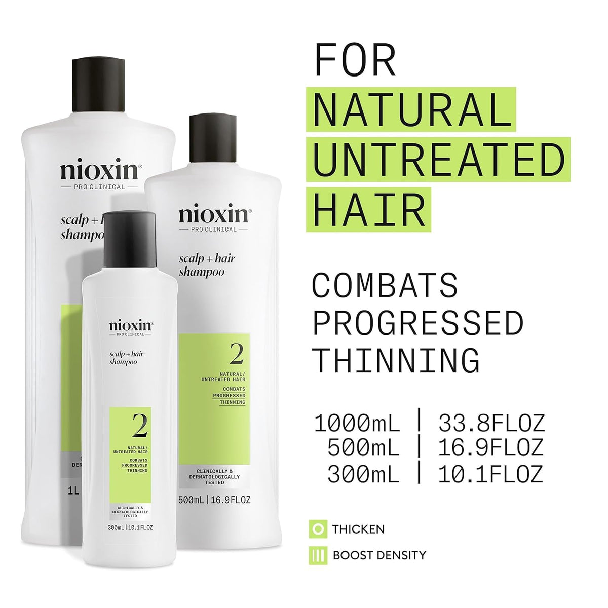 Nioxin Scalp + Hair Thickening System 2 Shampoo, 16.9 fl oz