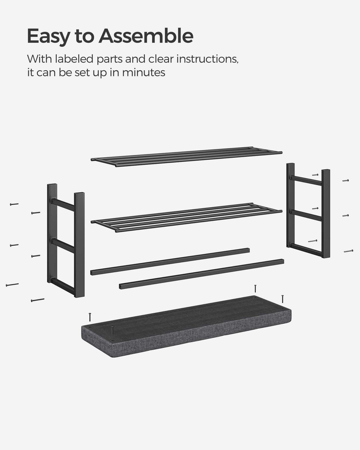SONGMICS Shoe Storage Bench, Entryway Bench With Cushion