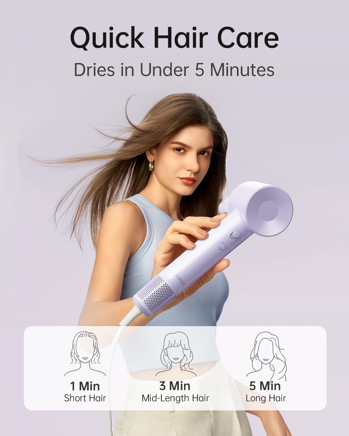 Laifen SE Lite High-Speed Hair Dryer with Diffuser, 100,000 RPM