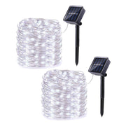 Lomotech Solar Fairy String Lights, 66 ft Total, White (2 Pack)