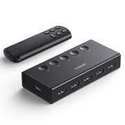 UGREEN 5-in-1 Out 4K 60Hz HDMI Switch with Remote, Black