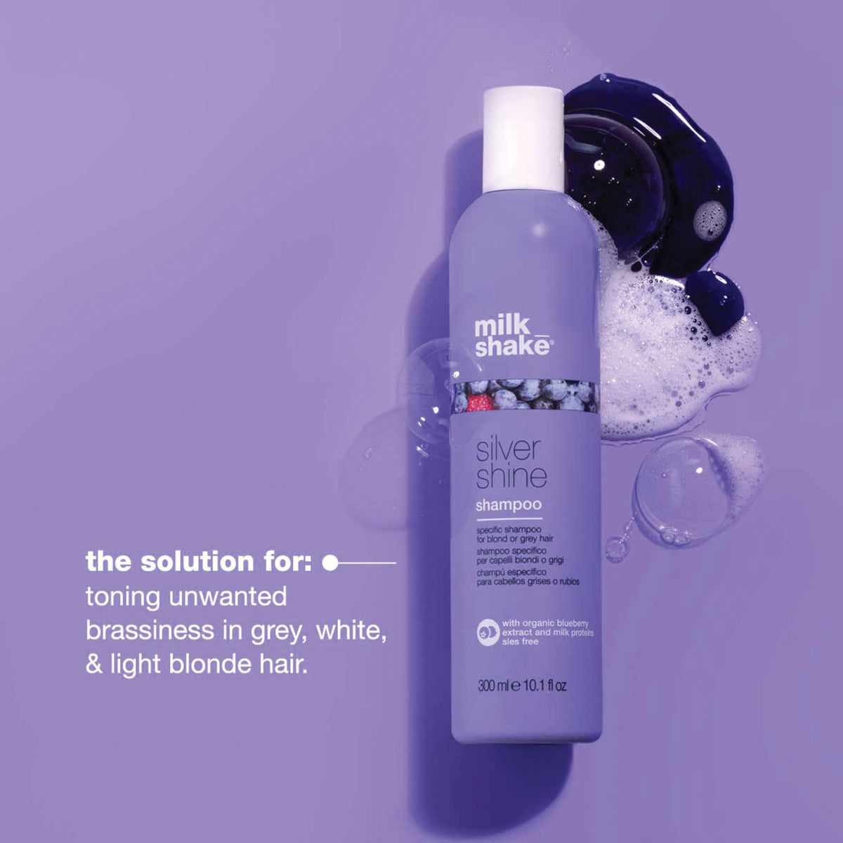 milk_shake Silver Shine Purple Shampoo, 10.1 Fl Oz (300 ml)