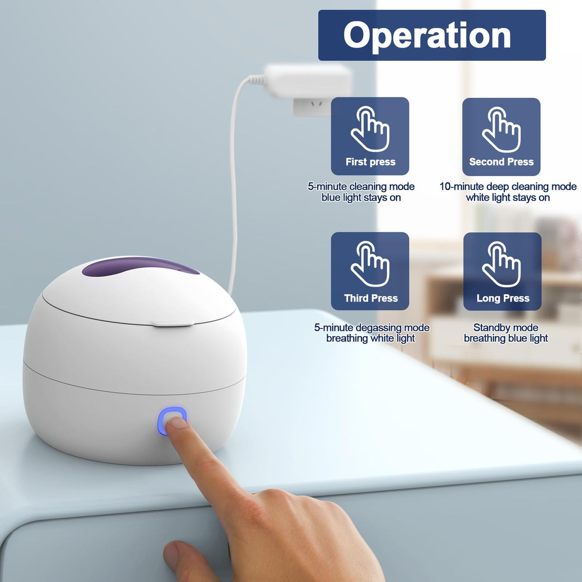 Ultrasonic Retainer Cleaner Machine, 24W, 200 mL, White