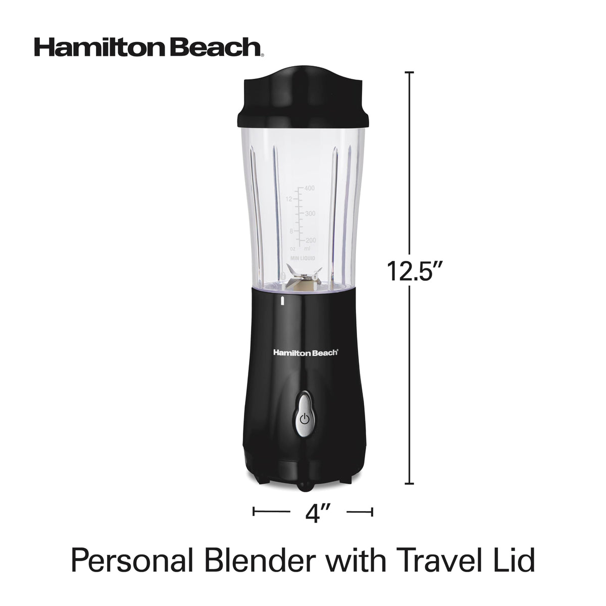 Hamilton Beach Personal Blender with 14 oz Travel Cup, Black (51101BC)