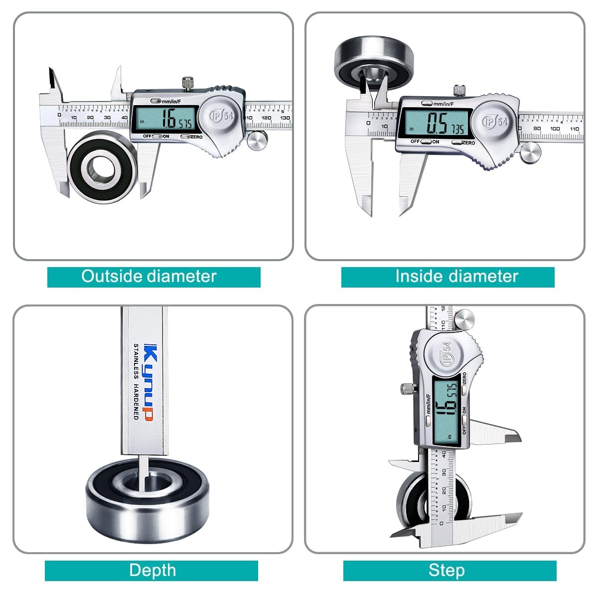 Kynup Stainless Steel Digital Caliper, 6"/150 mm
