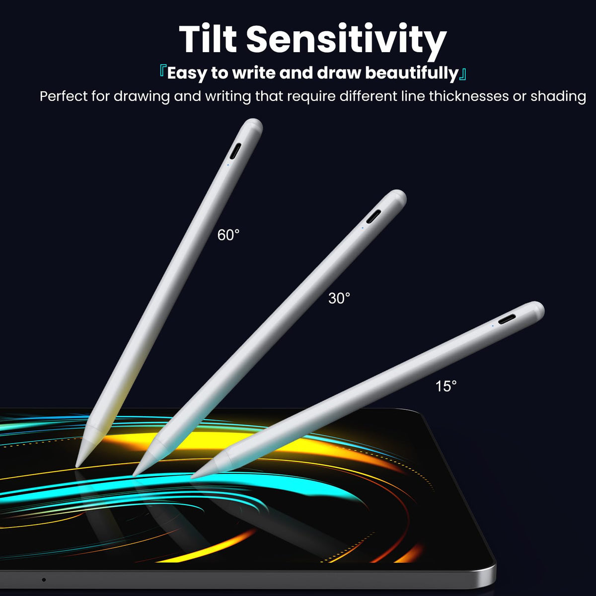 JAMJAKE Fast Charging Stylus Pen for iPad, White
