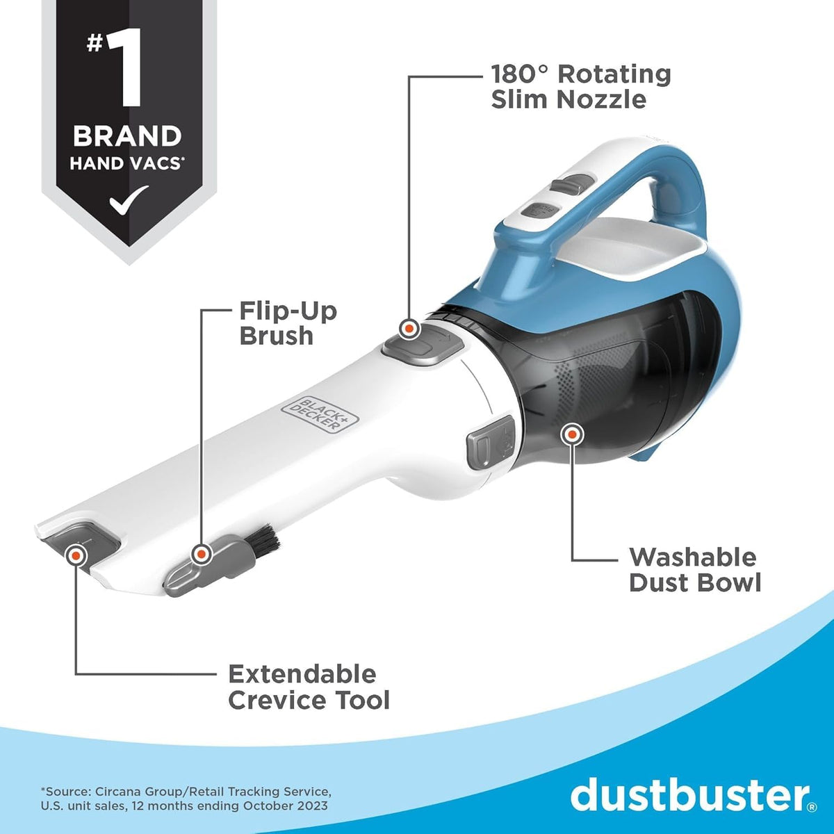 Black+Decker Dustbuster Cordless Handheld Vacuum, 16V, CHV1410L