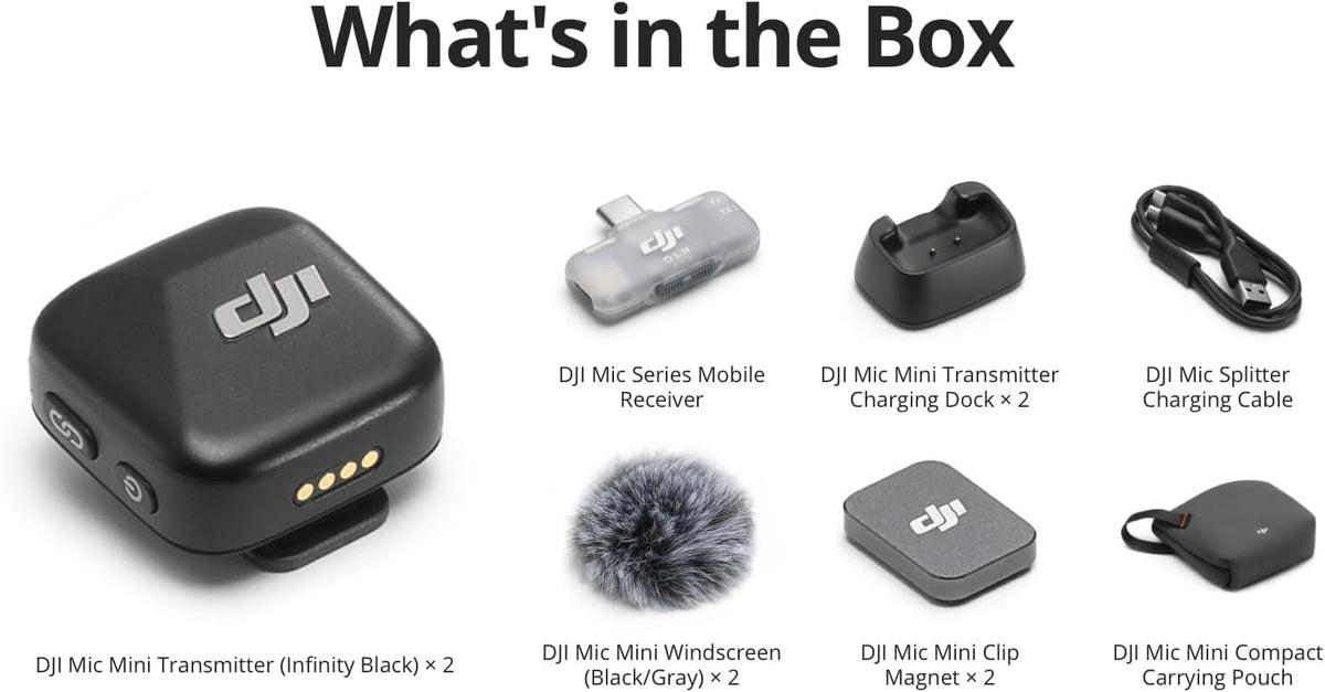 DJI Mic Mini Wireless Microphone, 2 TX + 1 Mobile RX