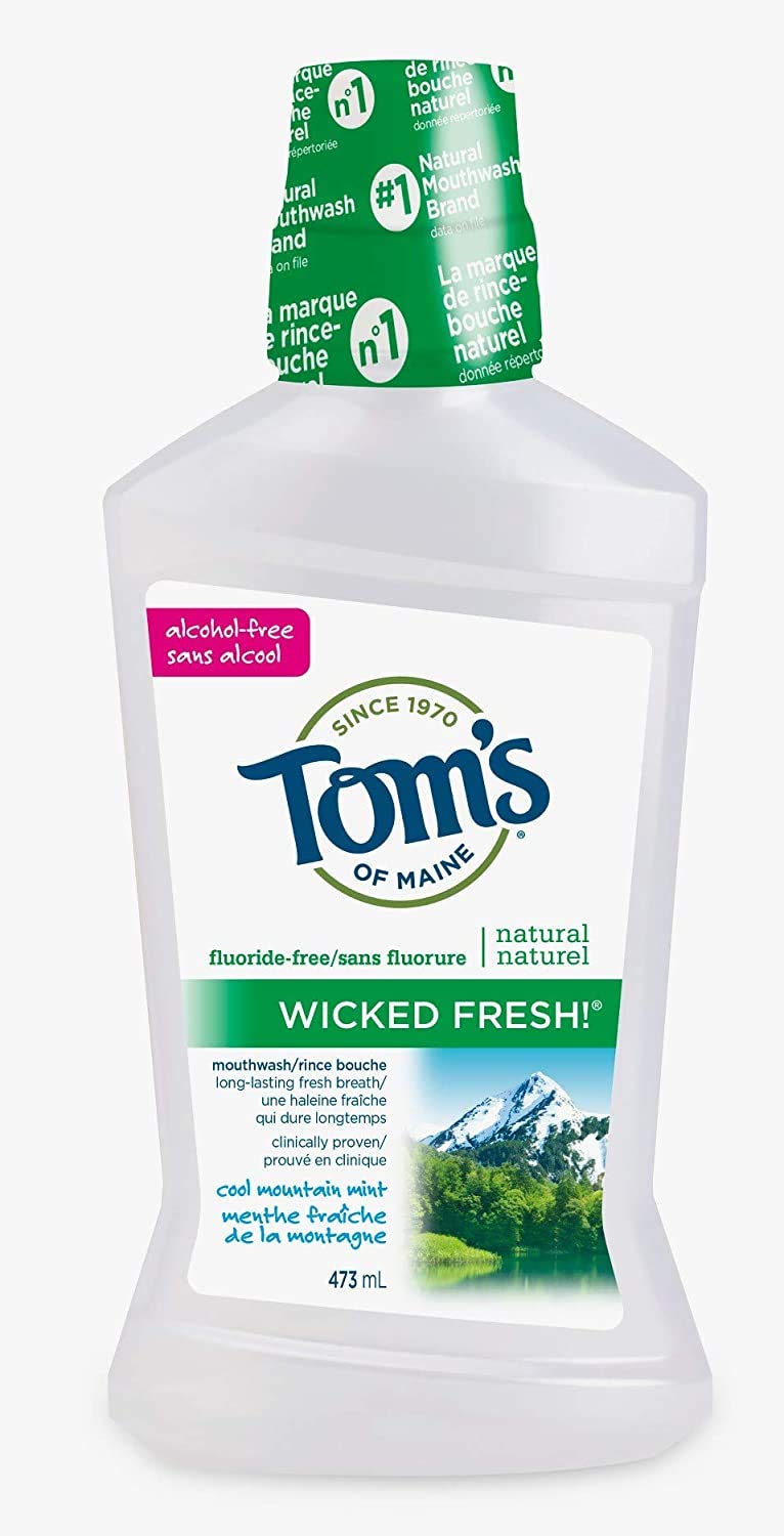 Tom's of Maine Wicked Fresh! Mouthwash, Cool Mountain Mint, 6 x 473 ml