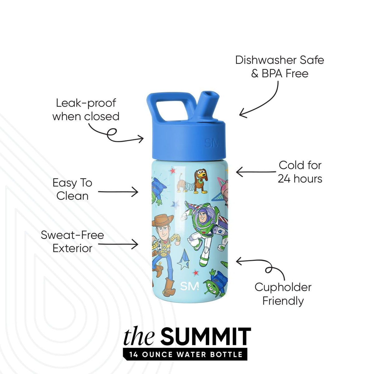 Simple Modern Disney Toy Story Kids Water Bottle and Toddler Cup, 14oz