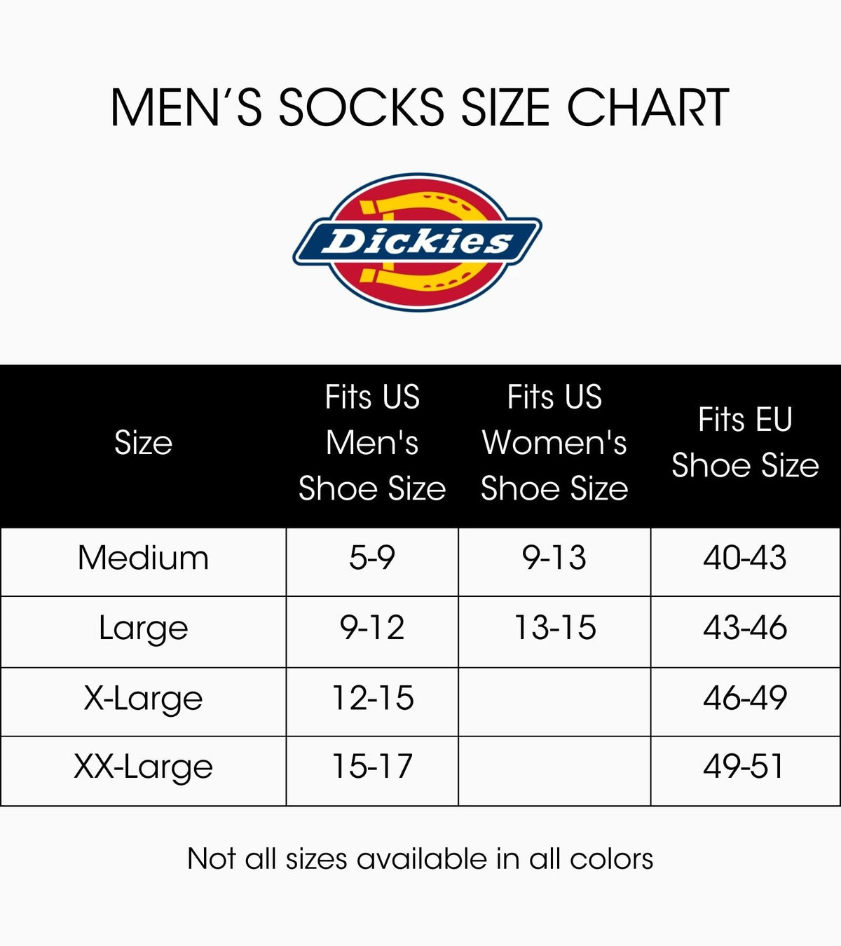 Dickies Men's Dri-Tech Moisture Control Socks, 6 Pairs, Black