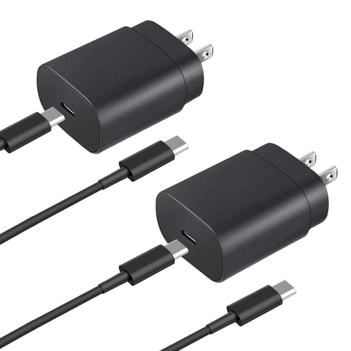 25W USB C Wall Charger Fast Charging for Samsung Galaxy, 2 Pack