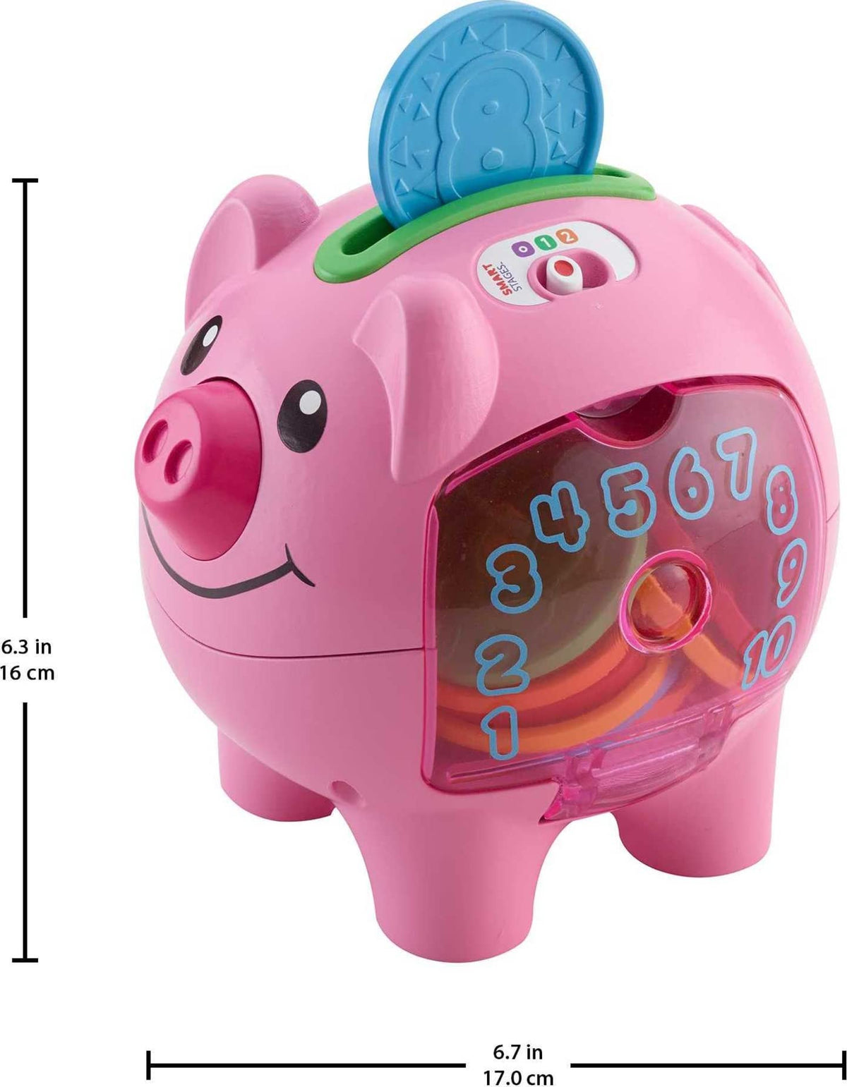 Fisher-Price Laugh & Learn Smart Stages Piggy Bank, Ages 6+ Months