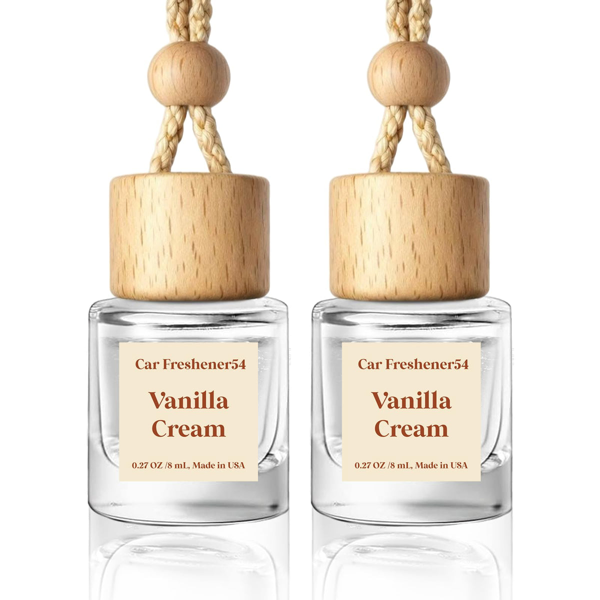 HoogaLife Hanging Car Air Freshener Diffuser, Vanilla Cream (2 Pack)