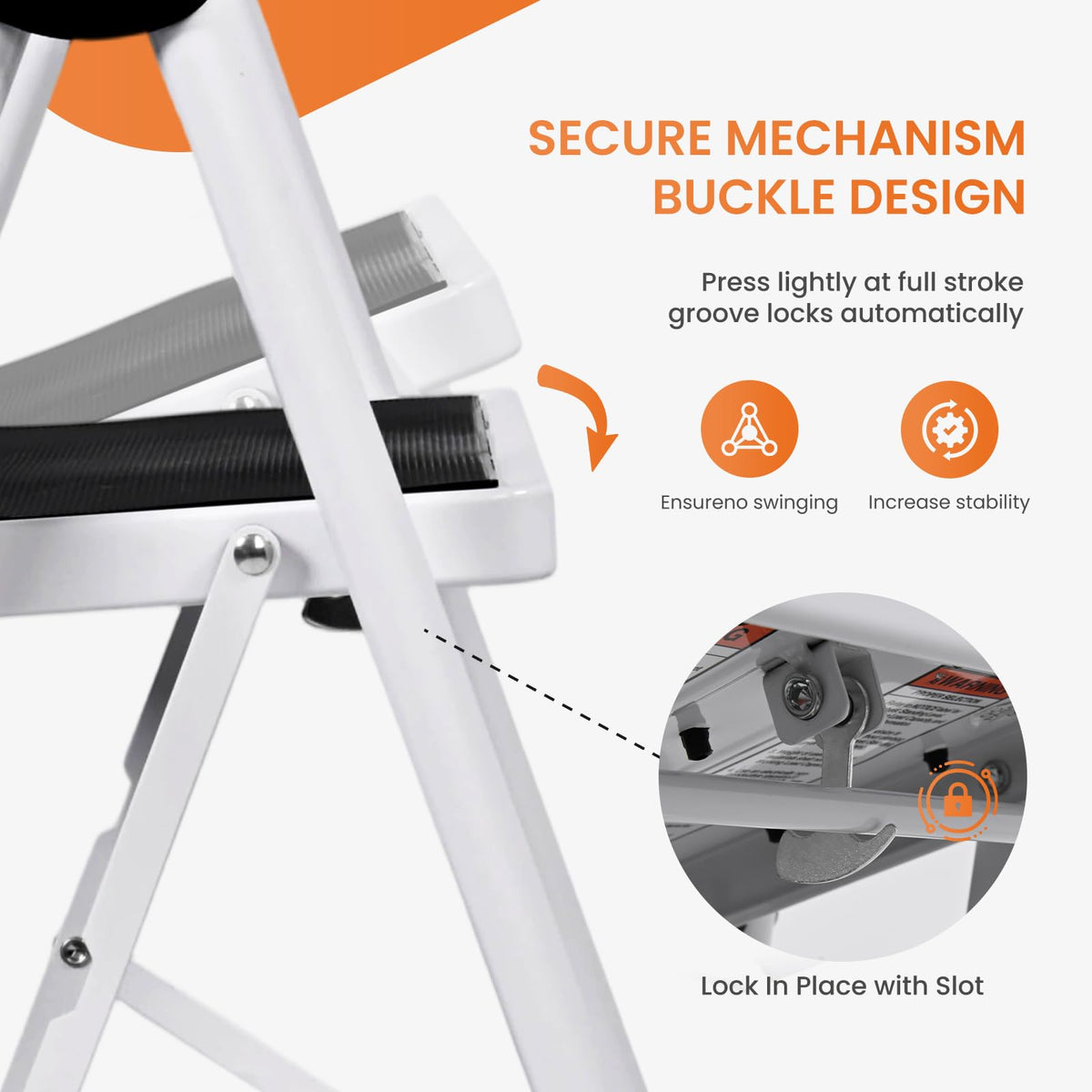 Sweetcrispy 2 Step Ladder with Anti-Slip Pedal