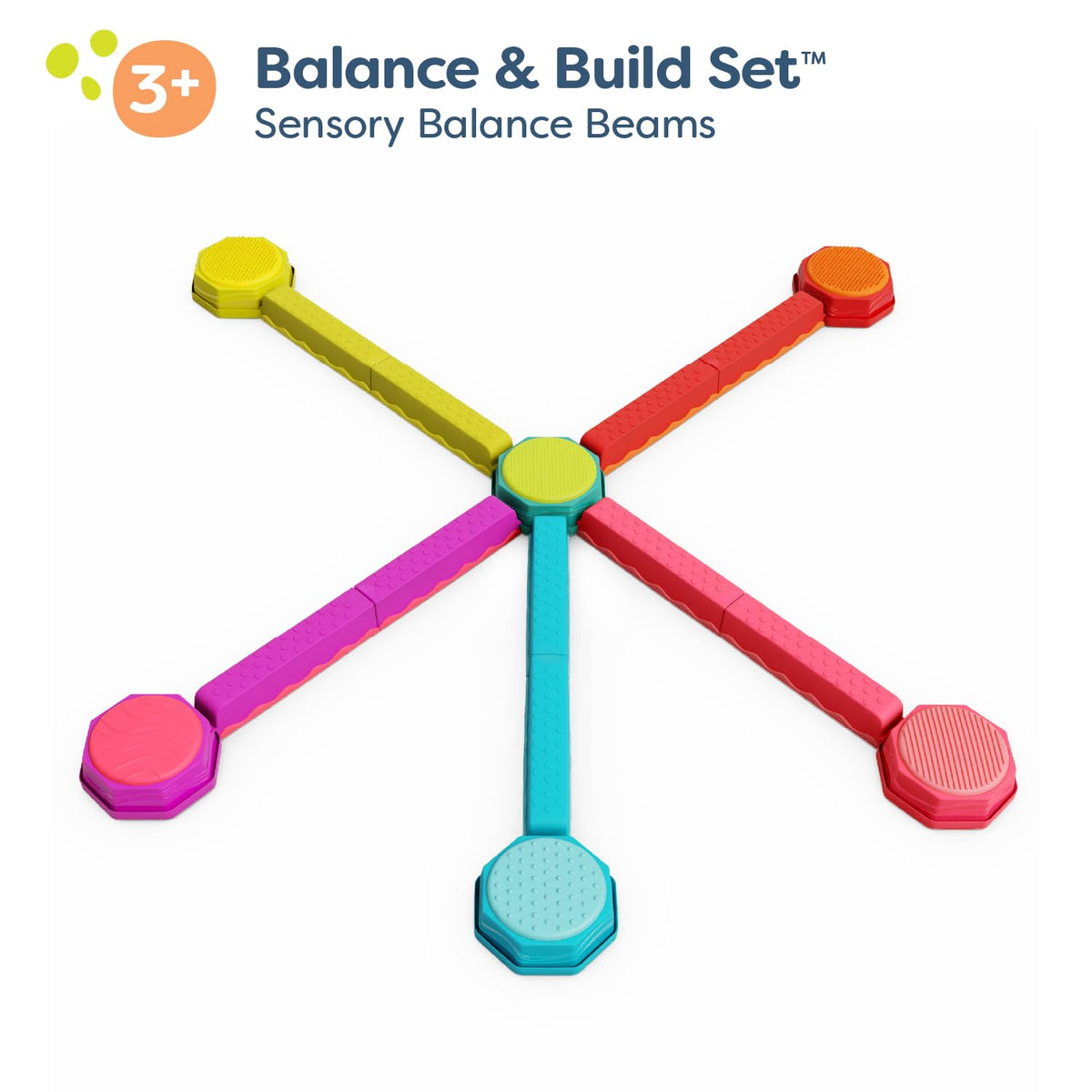 B. toys Balance Beam Set, 10 Beams & 6 Stepping Stones, Rainbow