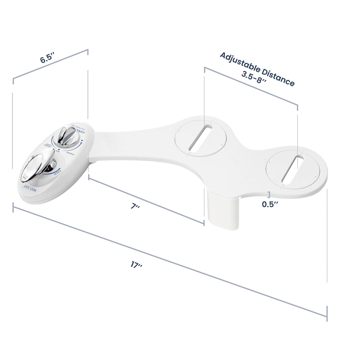 LUXE Bidet NEO 320 - Warm Water Bidet Attachment for Toilet Seat, White