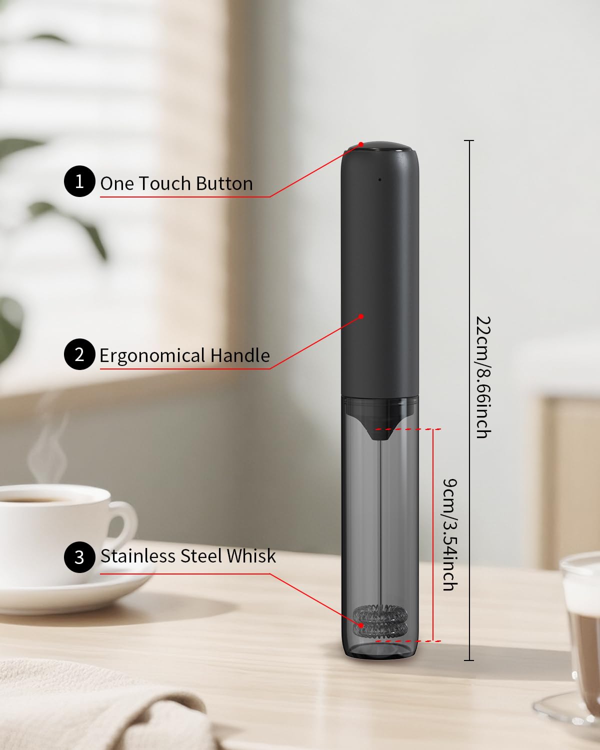 CIRCLE JOY Electric Milk Frother Handheld