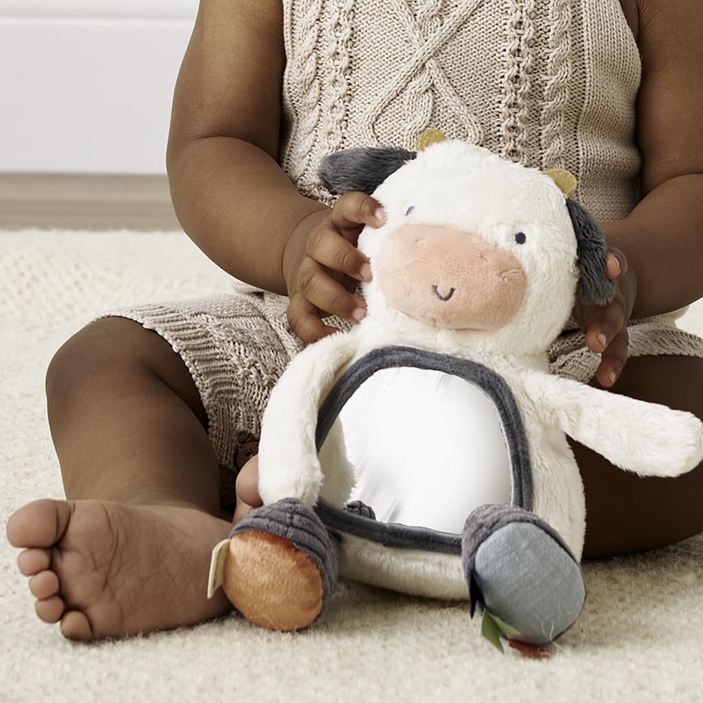 Itzy Ritzy Sensory Tummy Time Mirror Toy, Cow
