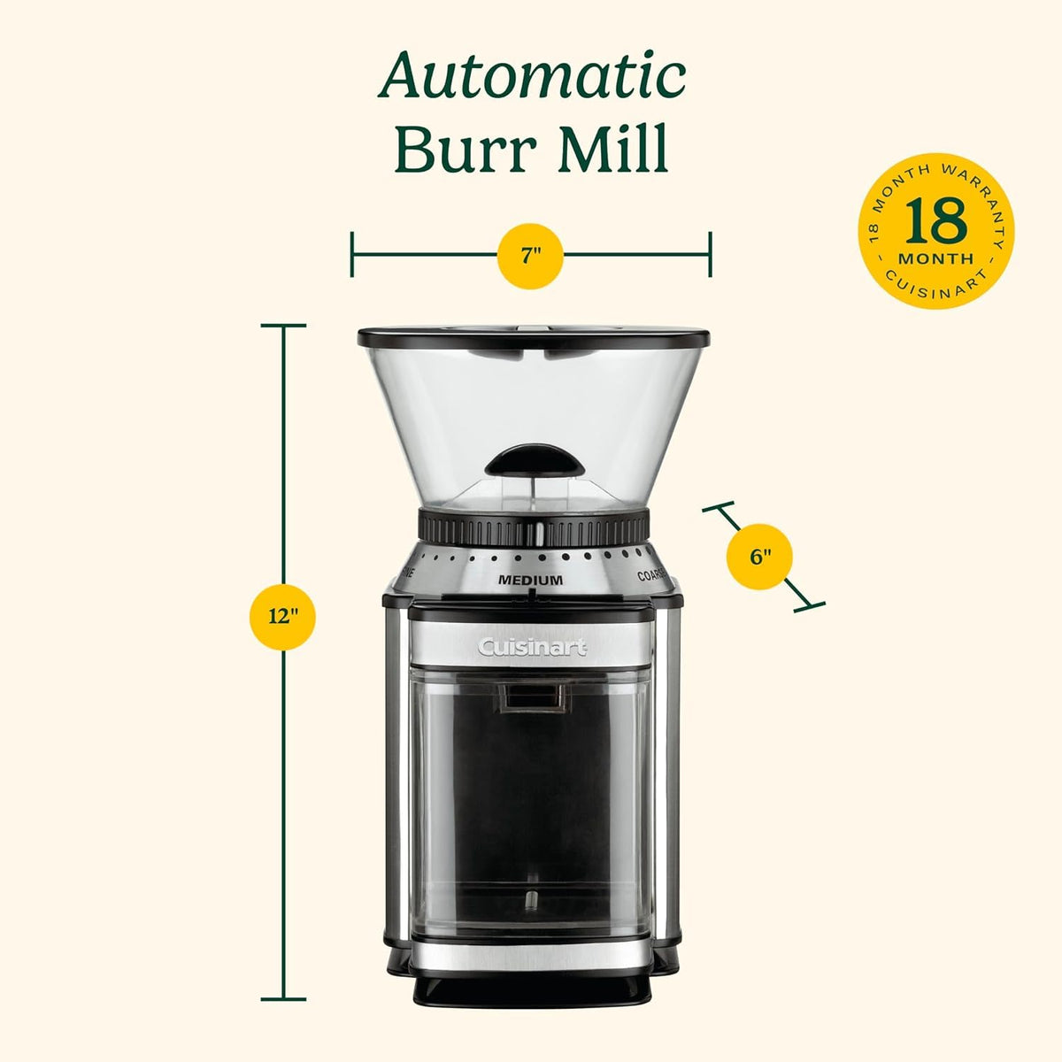 Cuisinart Automatic Burr Coffee Grinder (DBM-8C)