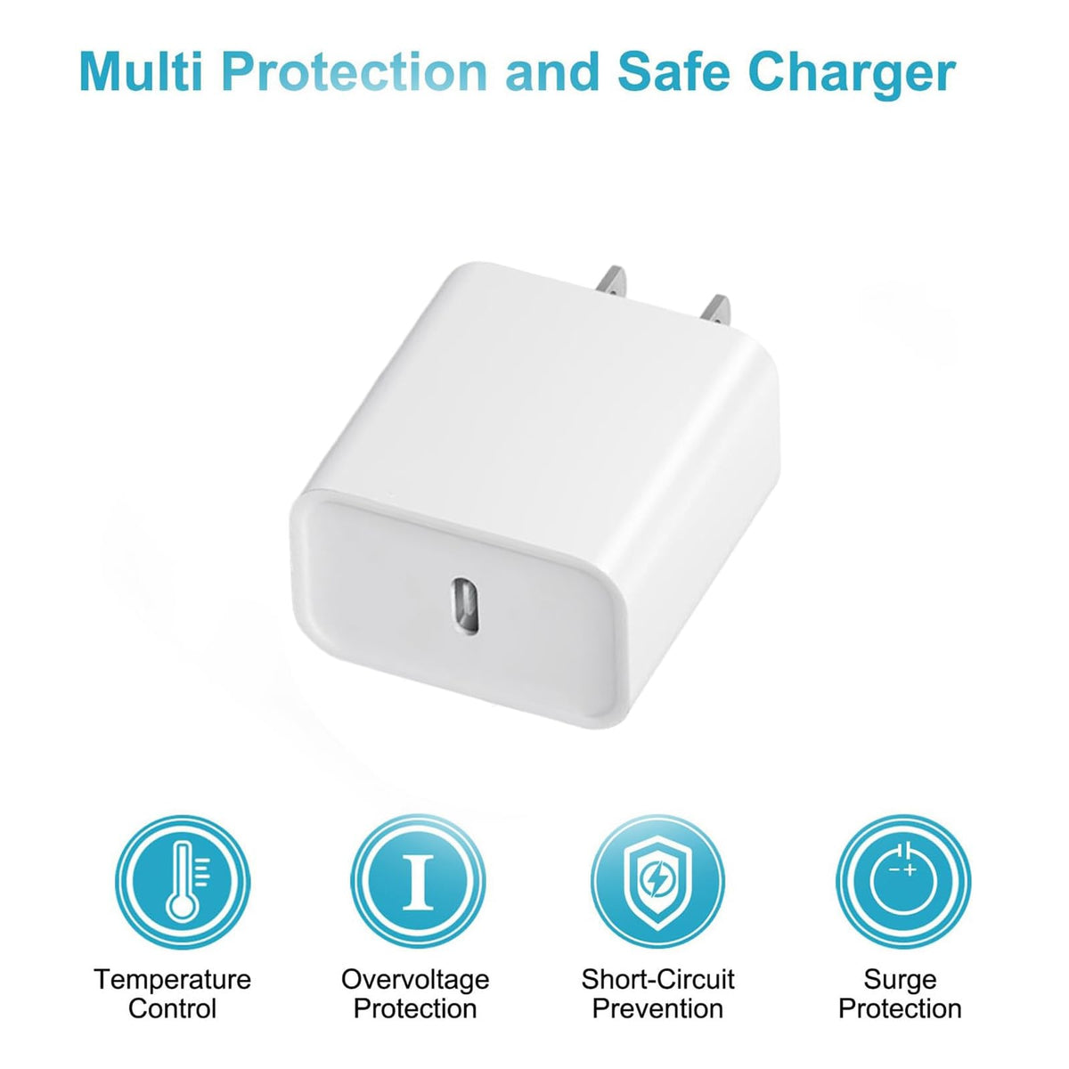 20W USB C Charging Block with 6FT USB-C Cable for iPhone, 4 Pack