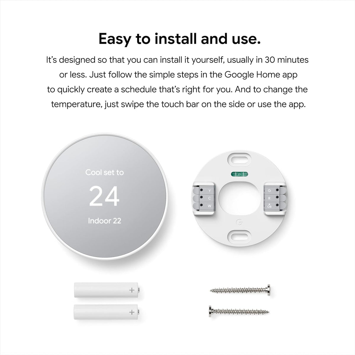 Google Nest Thermostat, Charcoal