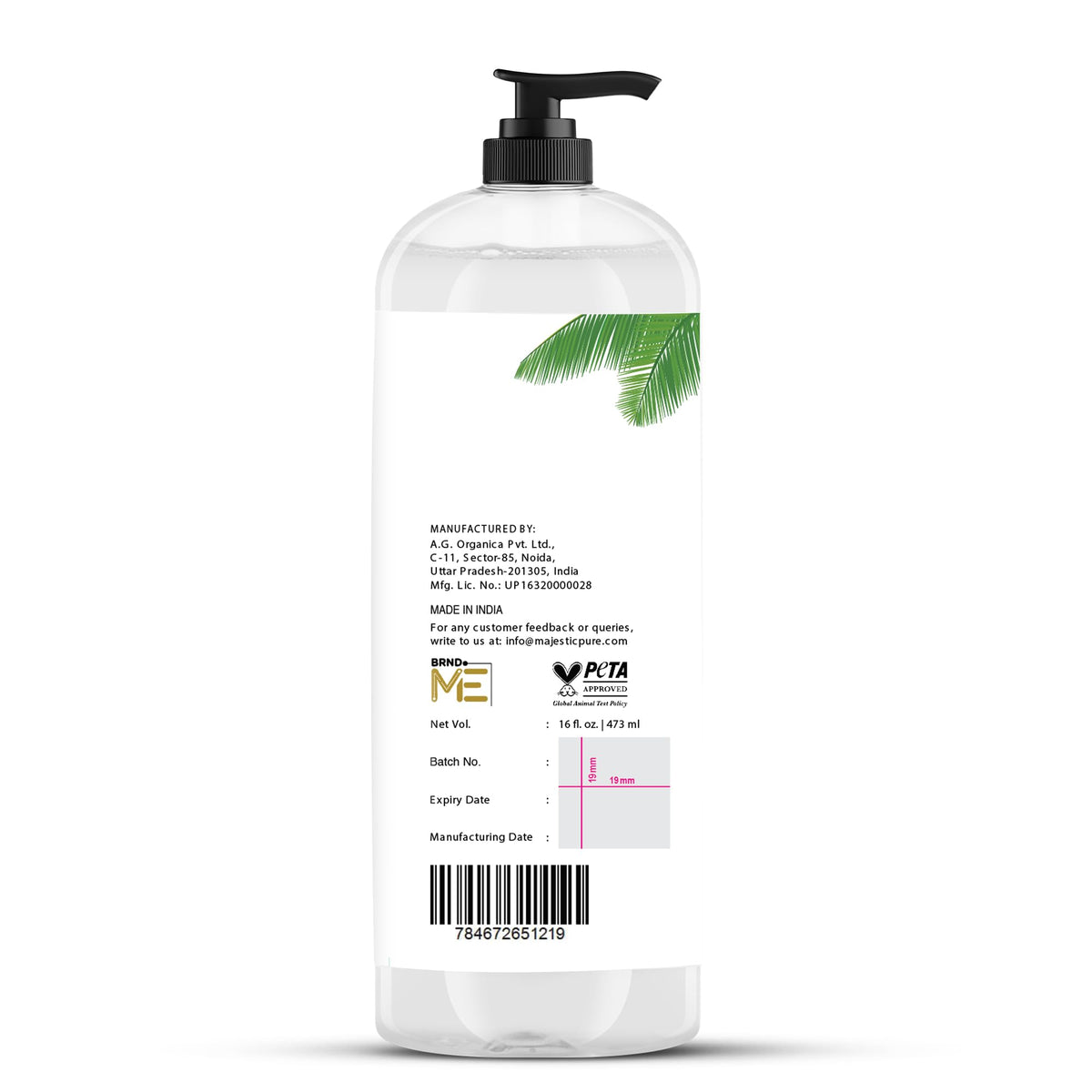 Majestic Pure Fractionated Coconut Oil Carrier Oil, 16 Fl Oz