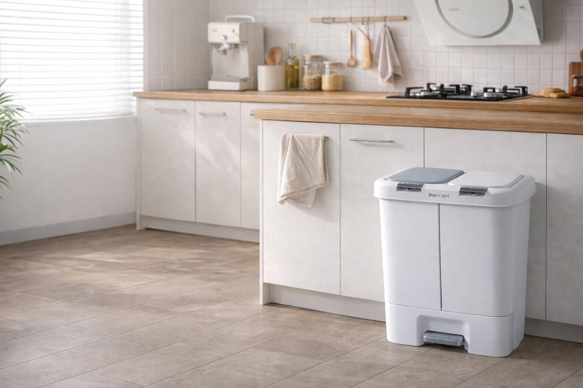 Step N' Sort 40 L Dual Compartment Recycling Bin, 2 x 20 L