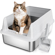 Stainless Steel Cat Litter Box with High Sides