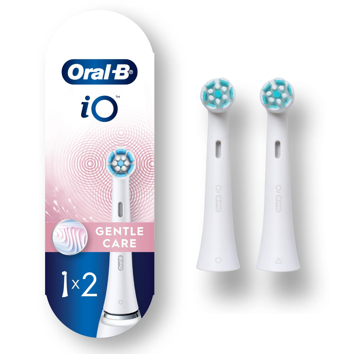 Oral-B iO Gentle Care Replacement Brush Heads, White (2 Count)
