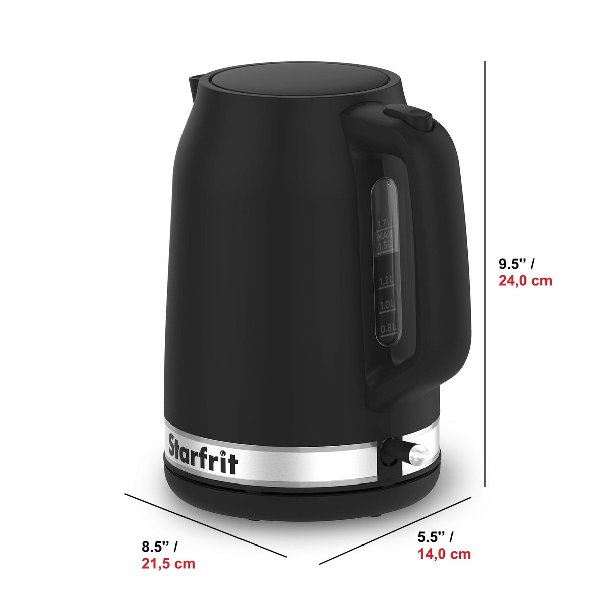Starfrit Electric Kettle, 1.7L, 1500W, Black