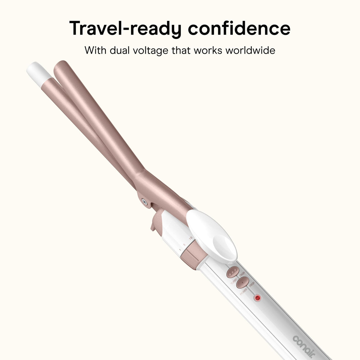 Conair Double Ceramic Curling Iron, 1/2-Inch, White/Rose Gold