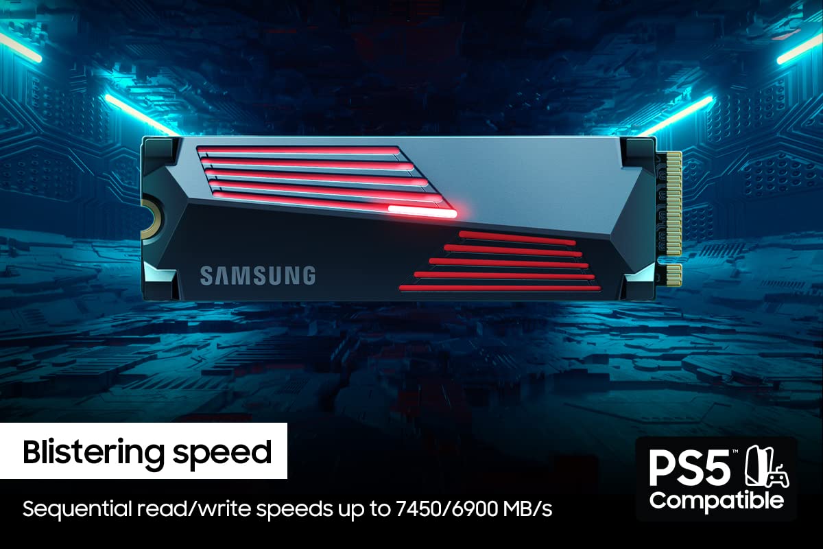 Samsung 990 PRO w/Heatsink SSD 2TB PCIe Gen4 NVMe M.2, MZ-V9P2T0CW