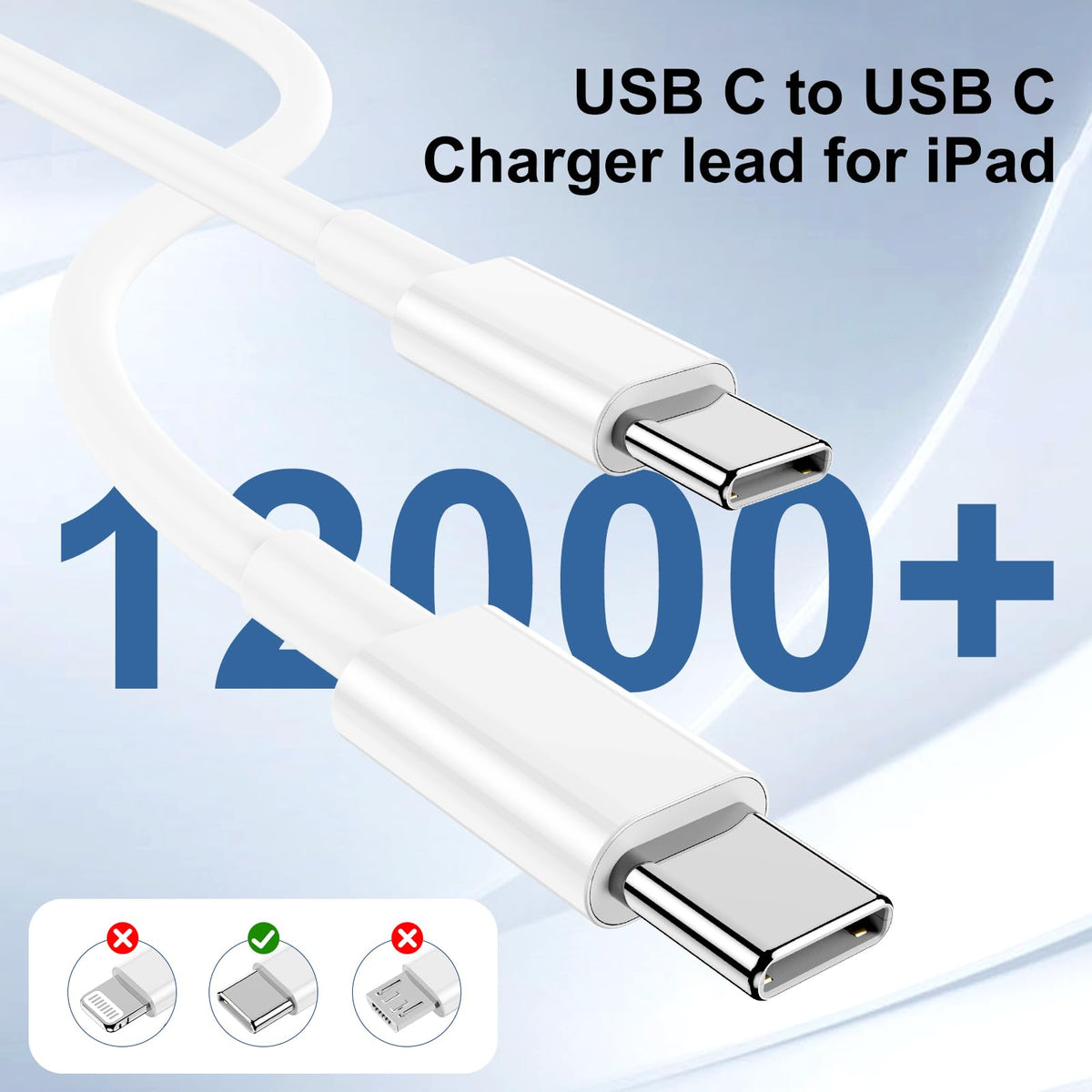 Susnwere 20W USB C Charger Block with 10Ft Cable, 3 Pack