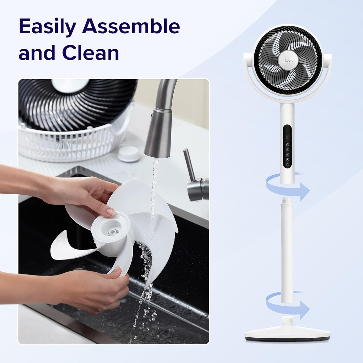 Levoit Standing Fan for Bedroom, 82ft