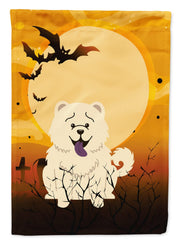 Caroline's Treasures BB4406GF Halloween Chow Chow White Flag Garden Size