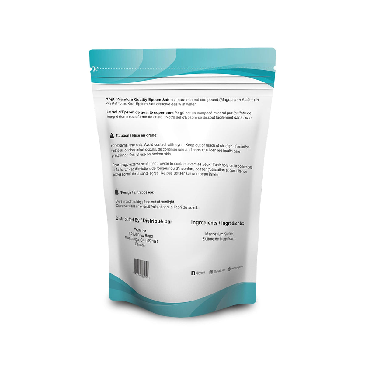 Yogti Natural Epsom Salt, 10 lb