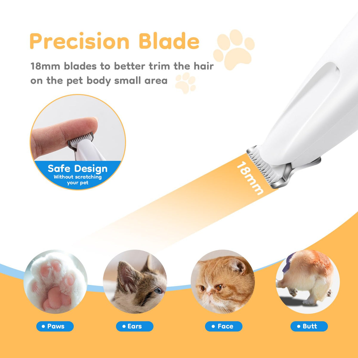 Mcbazel Cordless Dog Paw Trimmer with LED Light