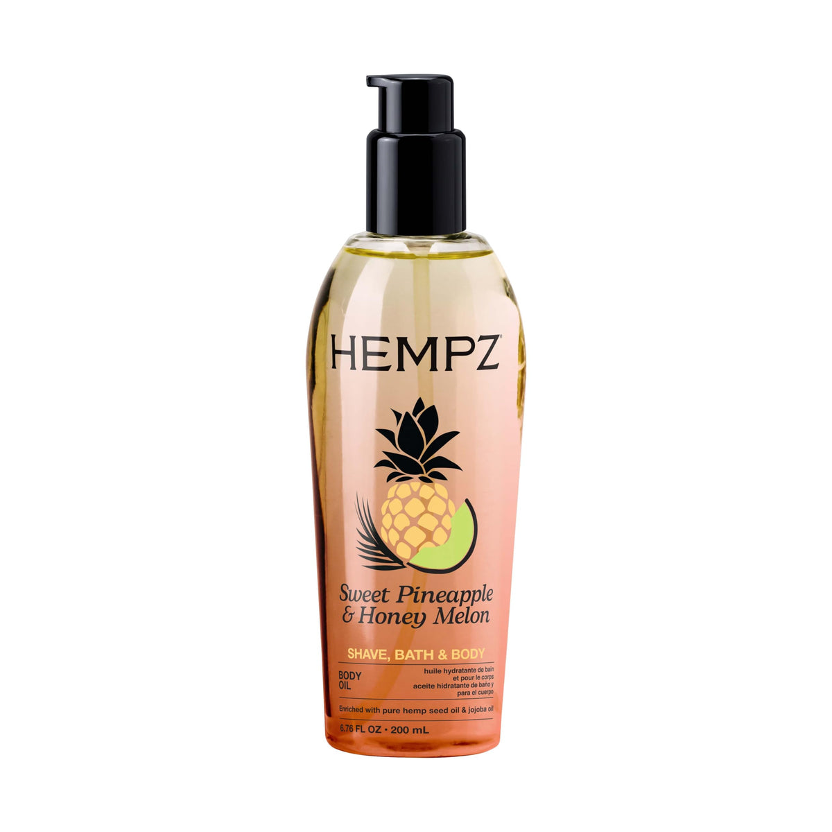 Hempz Sweet Pineapple and Honey Melon Hydrating Body Oil, 6.76 oz
