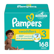 Pampers Swaddlers Diapers, Size 3, 168 Count