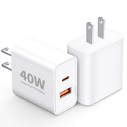 USB C Charger Block, 40W Dual Port Wall Charger, 2 Pack
