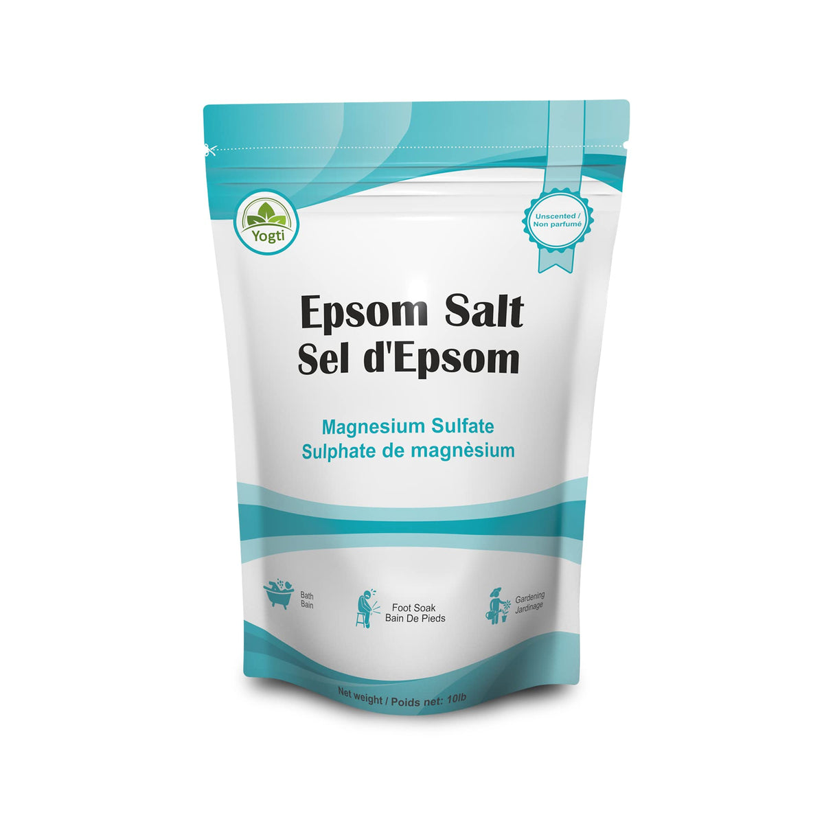 Yogti Natural Epsom Salt, 10 lb