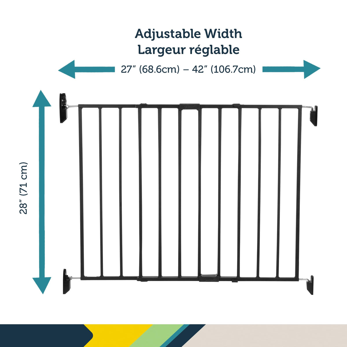 Safety 1st Top of Stairs Expanding Metal Baby Gate, Black