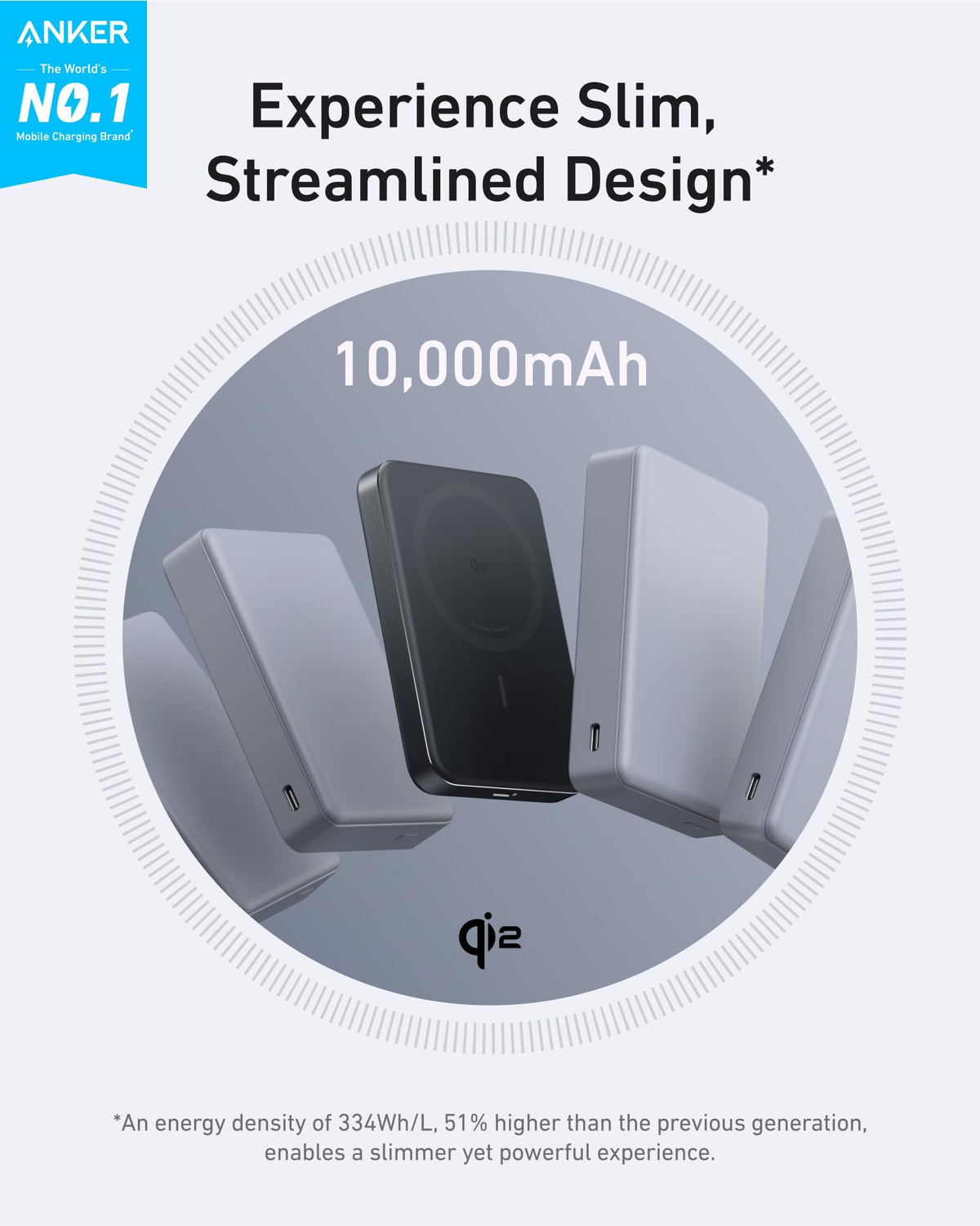 Anker MagGo Magnetic Power Bank, 10,000mAh 15W