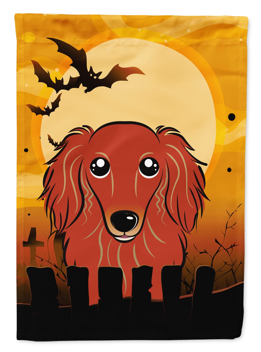 Caroline's Treasures BB1772GF Longhair Red Dachshund Garden Flag