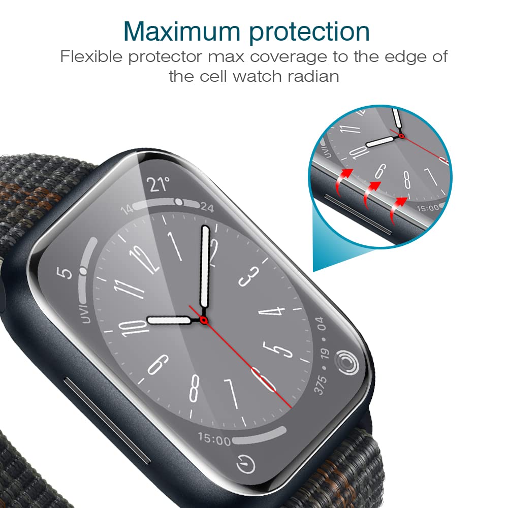LK Screen Protector for Apple Watch 40mm/41mm, Flexible TPU, 6 Pack
